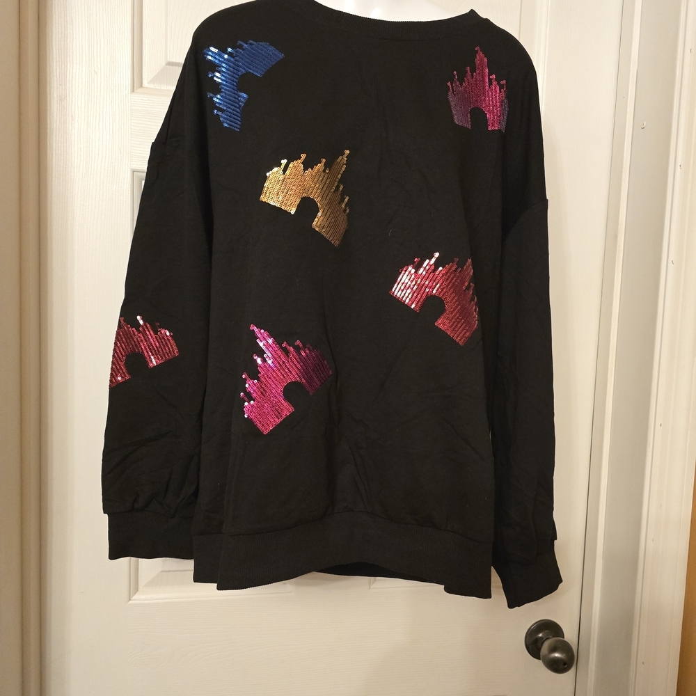 Unk Women's Black Sweater with Sequin Accents